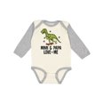 thumbnail image 1 of Inktastic Mimi and Papa Love Me Grandchild Dinosaur Boys Long Sleeve Baby Bodysuit, 1 of 5