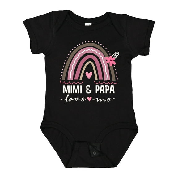 Inktastic Mimi and Papa Love Me Rainbow Girls Baby Bodysuit