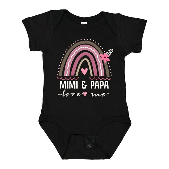Inktastic Mimi and Papa Love Me Rainbow Girls Baby Bodysuit