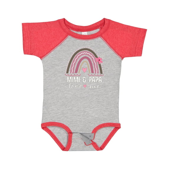 Inktastic Mimi and Papa Love Me Rainbow Girls Baby Bodysuit