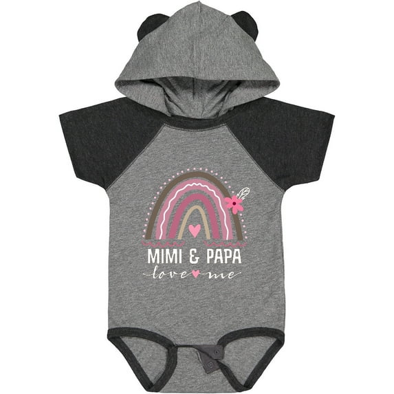 Inktastic Mimi and Papa Love Me Rainbow Girls Baby Bodysuit