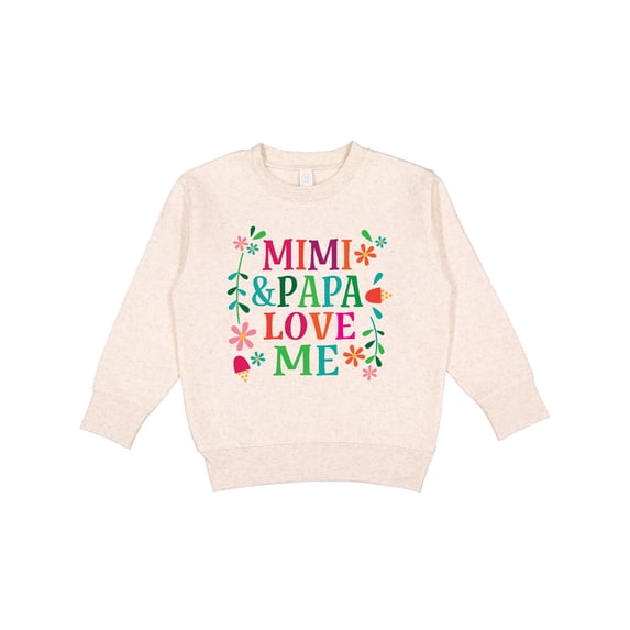 Inktastic Mimi and Papa Love Me Toddler Sweatshirt