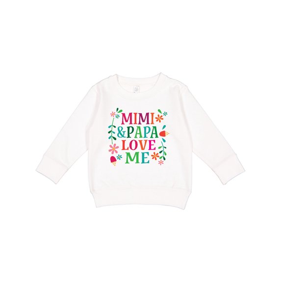 Inktastic Mimi and Papa Love Me Toddler Sweatshirt
