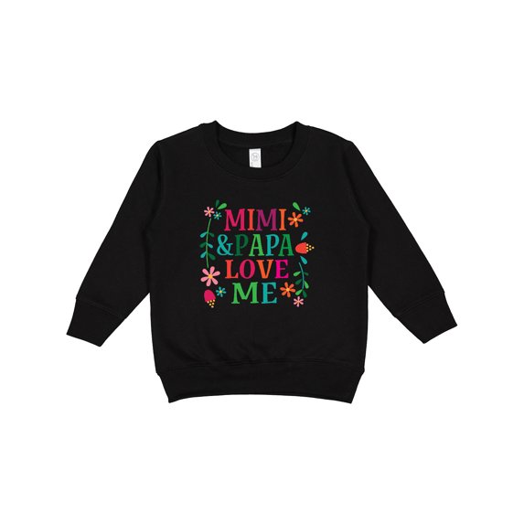 Inktastic Mimi and Papa Love Me Toddler Sweatshirt