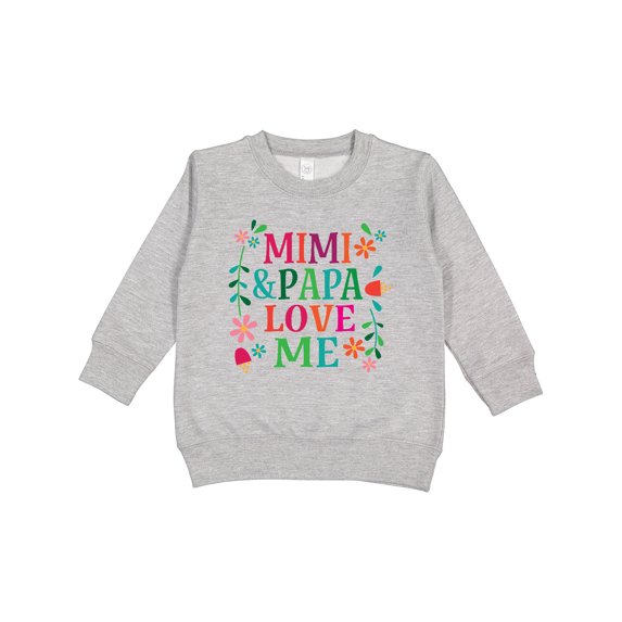 Inktastic Mimi and Papa Love Me Toddler Sweatshirt
