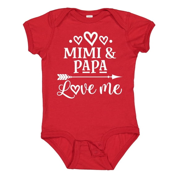 Inktastic Mimi and Papa Love Me for Grandchild Boys or Girls Baby Bodysuit