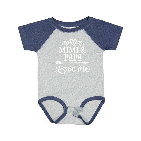 Inktastic Mimi and Papa Love Me for Grandchild Boys or Girls Baby Bodysuit