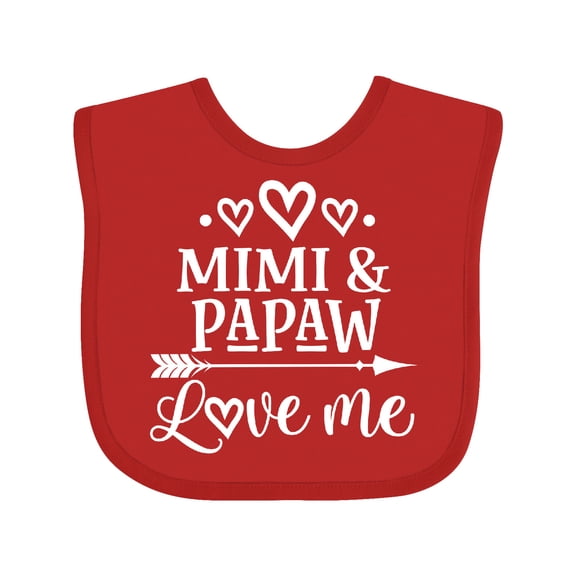 Inktastic Mimi and Papaw Grandchild Boys or Girls Baby Bib