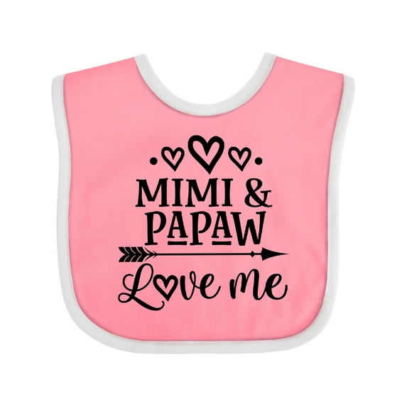 Inktastic Mimi and Papaw Love Me Boys or Girls Baby Bib