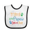 thumbnail image 1 of Inktastic Mimi and Papaw Love Me Boys or Girls Baby Bib, 1 of 4