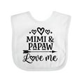 thumbnail image 1 of Inktastic Mimi and Papaw Love Me Boys or Girls Baby Bib, 1 of 4
