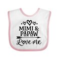 thumbnail image 1 of Inktastic Mimi and Papaw Love Me Boys or Girls Baby Bib, 1 of 4