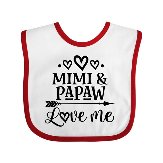 Inktastic Mimi and Papaw Love Me Boys or Girls Baby Bib