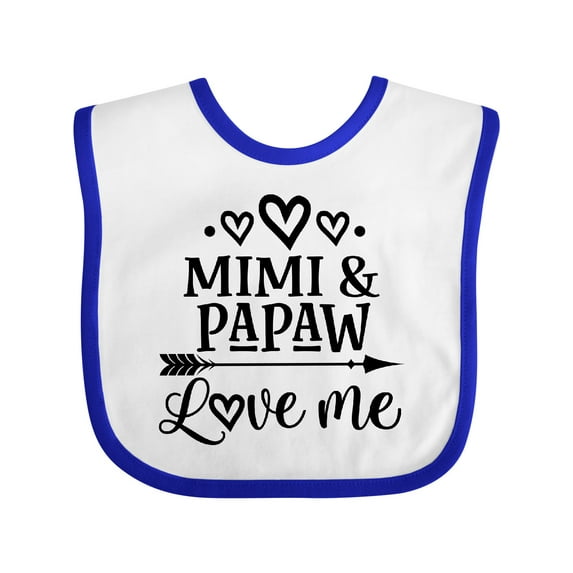 Inktastic Mimi and Papaw Love Me Boys or Girls Baby Bib