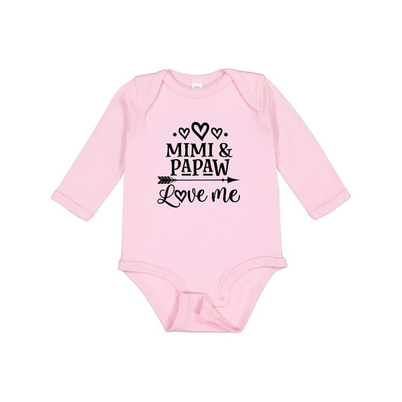 Inktastic Mimi and Papaw Love Me Boys or Girls Long Sleeve Baby Bodysuit