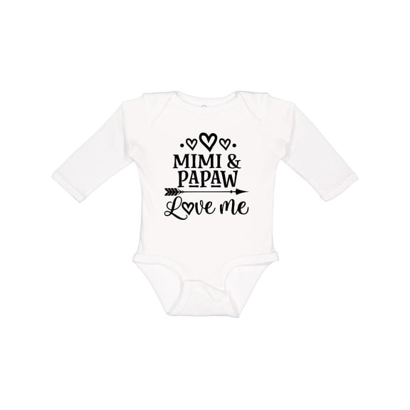 Inktastic Mimi and Papaw Love Me Boys or Girls Long Sleeve Baby Bodysuit