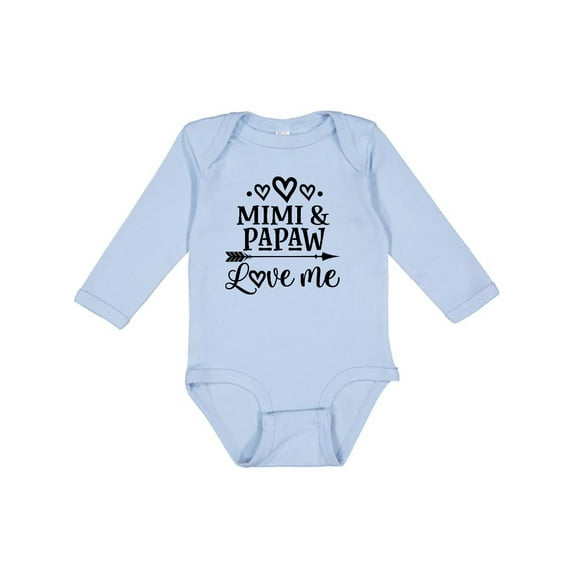 Inktastic Mimi and Papaw Love Me Boys or Girls Long Sleeve Baby Bodysuit
