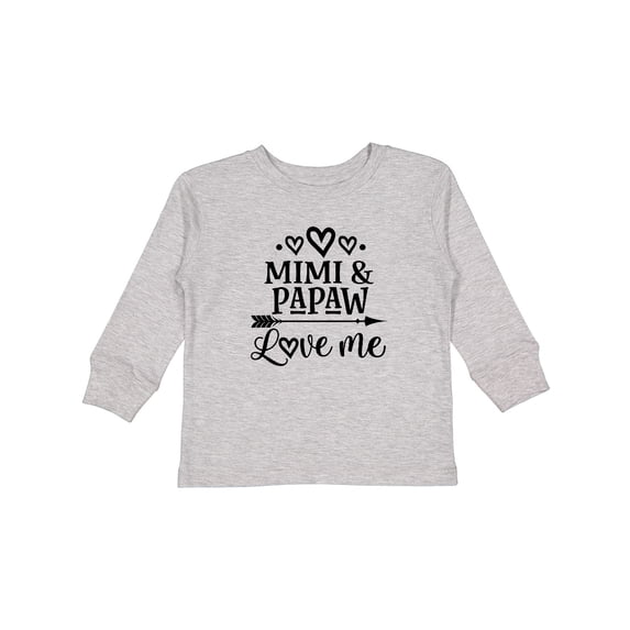 Inktastic Mimi and Papaw Love Me Boys or Girls Long Sleeve Toddler T-Shirt