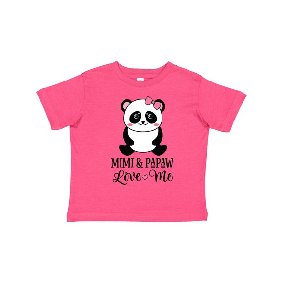 Inktastic Mimi and Papaw Love Me Girl Panda Girls Toddler T-Shirt