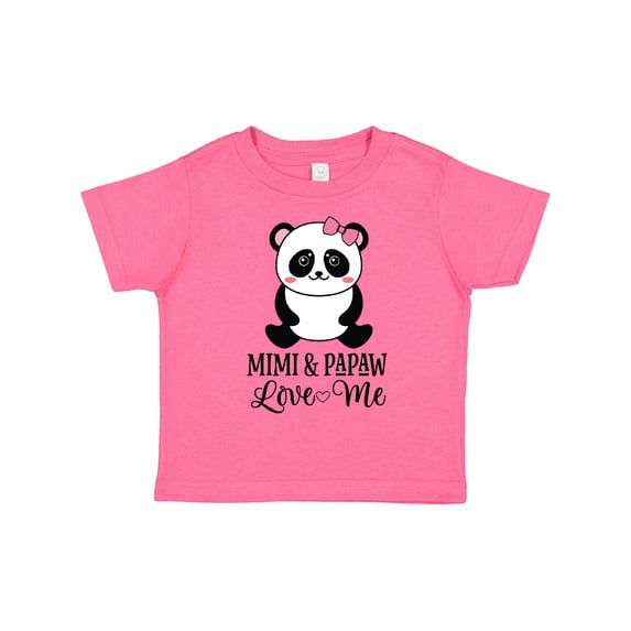 Inktastic Mimi and Papaw Love Me Girl Panda Girls Toddler T-Shirt