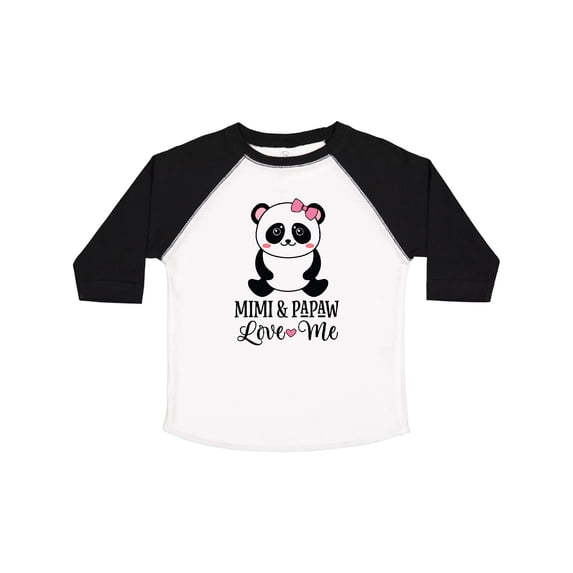 Inktastic Mimi and Papaw Love Me Girl Panda Girls Toddler T-Shirt