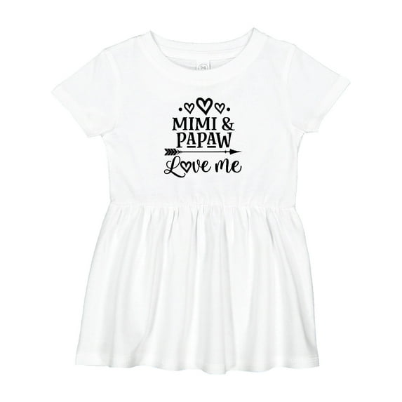 Inktastic Mimi and Papaw Love Me Girls Baby Dress