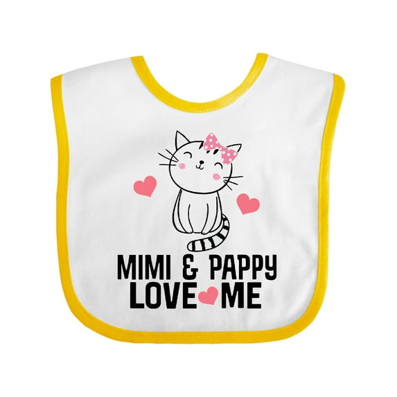 Inktastic Mimi and Pappy Granddaughter Cat Girls Baby Bib