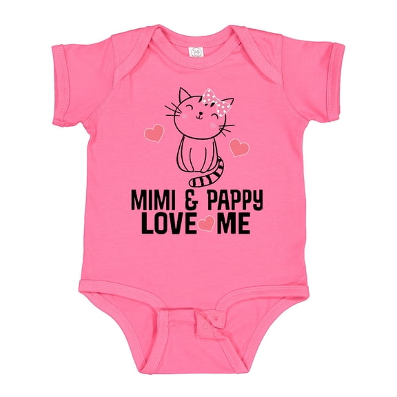 Inktastic Mimi and Pappy Granddaughter Cat Girls Baby Bodysuit