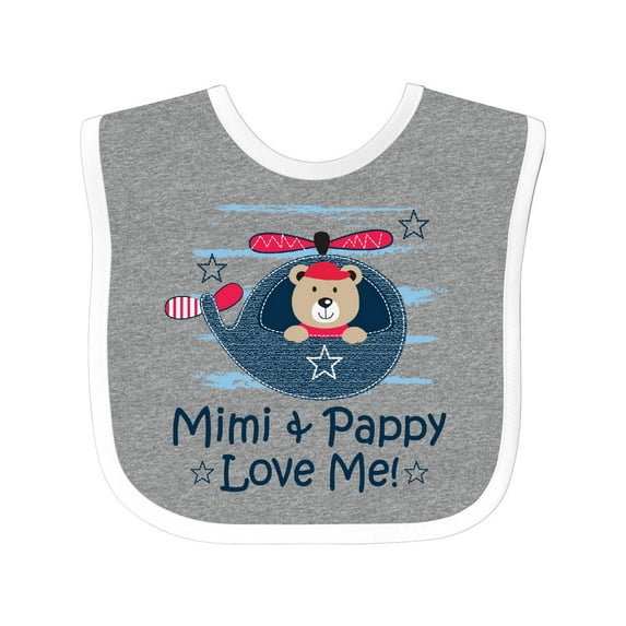 Inktastic Mimi and Pappy Love Me Baby Boy Boys Baby Bib