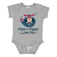 thumbnail image 1 of Inktastic Mimi and Pappy Love Me Baby Boy Boys Baby Bodysuit, 1 of 5