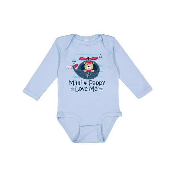 Inktastic Mimi and Pappy Love Me Baby Boy Boys Long Sleeve Baby Bodysuit