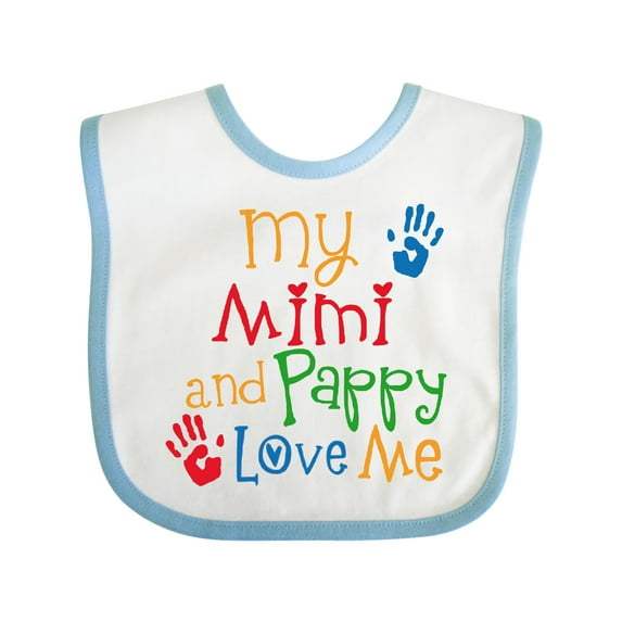Inktastic Mimi and Pappy Love Me Boys or Girls Baby Bib