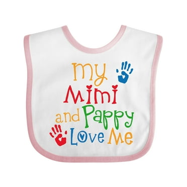 Inktastic Mimi and Pappy Love Me Boys or Girls Baby Bib