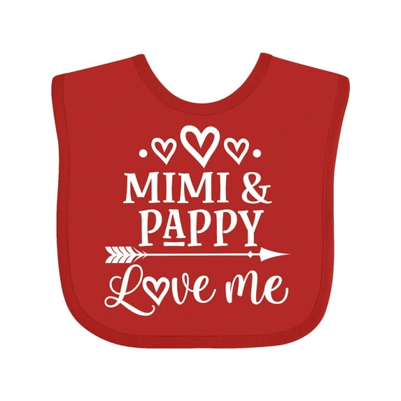 Inktastic Mimi and Pappy Love Me Boys or Girls Baby Bib