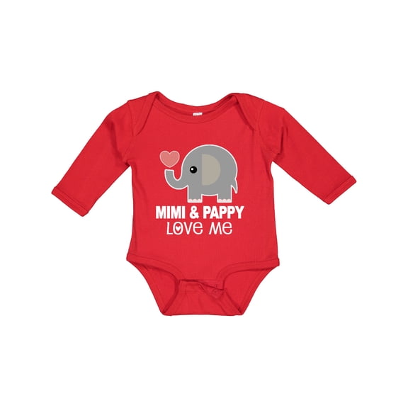 Inktastic Mimi and Pappy Love Me Boys or Girls Long Sleeve Baby Bodysuit
