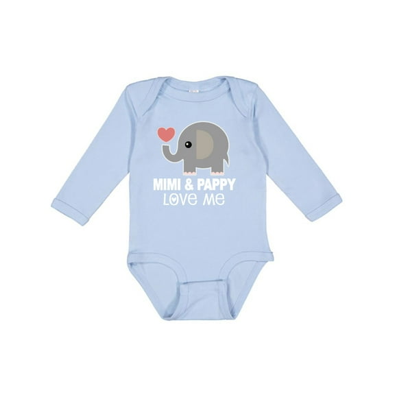 Inktastic Mimi and Pappy Love Me Boys or Girls Long Sleeve Baby Bodysuit