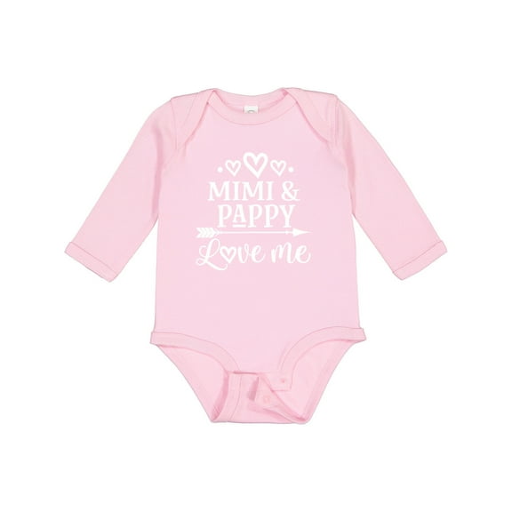 Inktastic Mimi and Pappy Love Me Boys or Girls Long Sleeve Baby Bodysuit