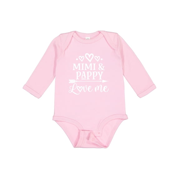 Inktastic Mimi and Pappy Love Me Boys or Girls Long Sleeve Baby Bodysuit