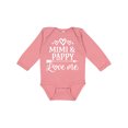 thumbnail image 1 of Inktastic Mimi and Pappy Love Me Boys or Girls Long Sleeve Baby Bodysuit, 1 of 5