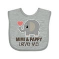 thumbnail image 1 of Inktastic Mimi and Pappy Love Me Elephant Boys or Girls Baby Bib, 1 of 4