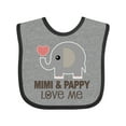 thumbnail image 1 of Inktastic Mimi and Pappy Love Me Elephant Boys or Girls Baby Bib, 1 of 4