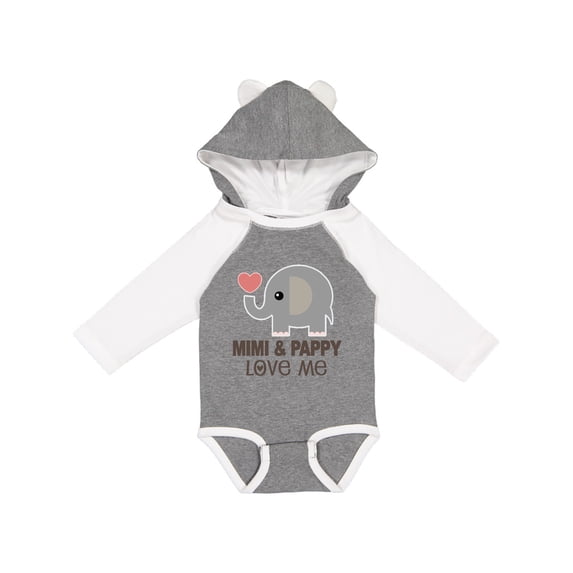 Inktastic Mimi and Pappy Love Me Elephant Boys or Girls Long Sleeve Baby Bodysuit