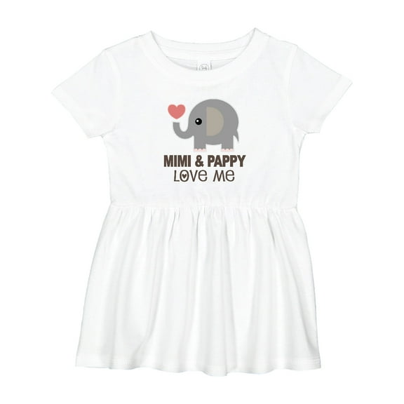 Inktastic Mimi and Pappy Love Me Elephant Girls Baby Dress