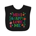 thumbnail image 1 of Inktastic Mimi and Pappy Love Me Grandchild Girls Baby Bib, 1 of 4