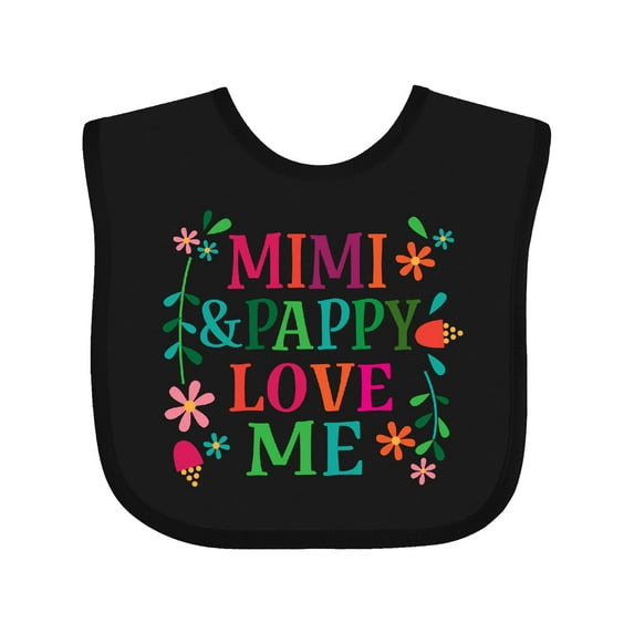Inktastic Mimi and Pappy Love Me Grandchild Girls Baby Bib