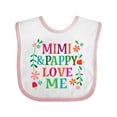thumbnail image 1 of Inktastic Mimi and Pappy Love Me Grandchild Girls Baby Bib, 1 of 4