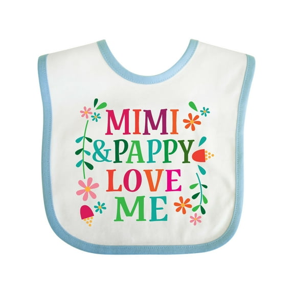 Inktastic Mimi and Pappy Love Me Grandchild Girls Baby Bib