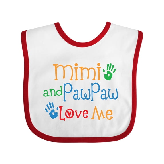 Inktastic Mimi and Pawpaw Love Me Boys or Girls Baby Bib
