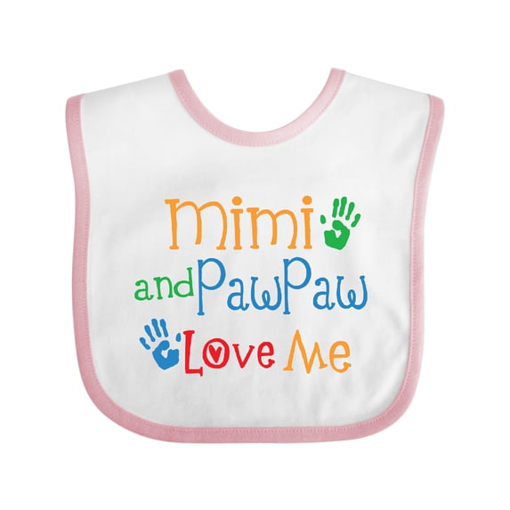 Inktastic Mimi and Pawpaw Love Me Boys or Girls Baby Bib