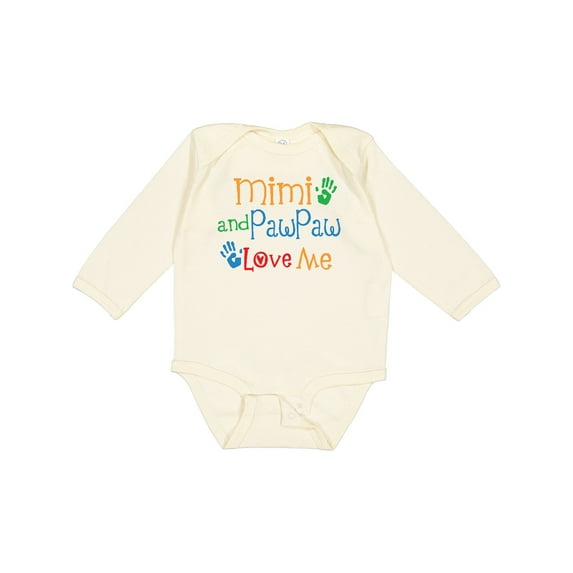 Inktastic Mimi and Pawpaw Love Me Boys or Girls Long Sleeve Baby Bodysuit